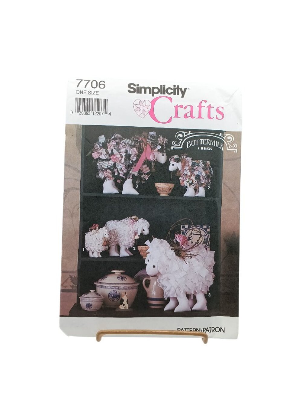 UNCUT Simplicity Crafts Pattern 7706 Decorative Lambs In Three Sizes One Size Vi